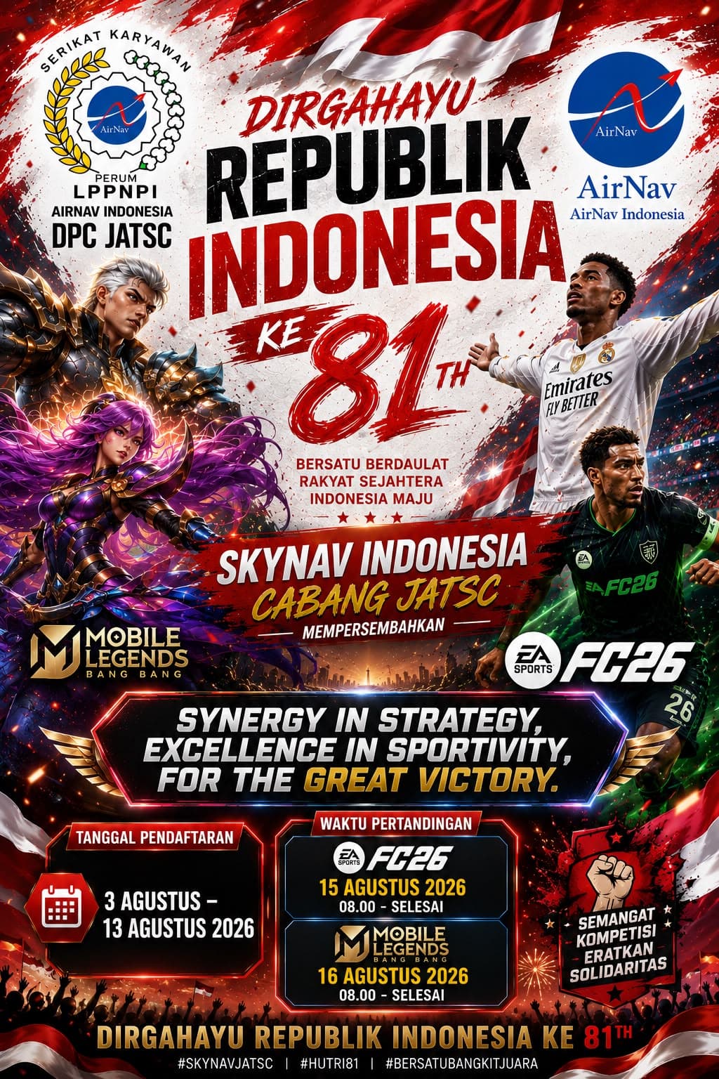 Flyer resmi HUT RI ke-81 SkyNav JATSC